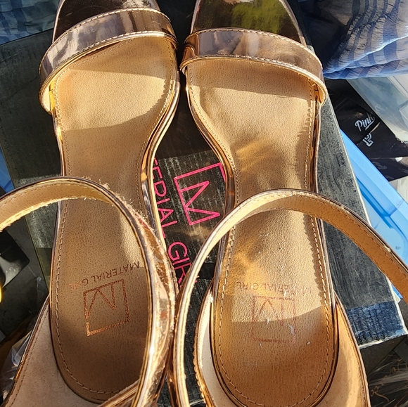NEW HEELS ROSE GOLD OPEN TOE SIZE 9 MADDEN GIRL - Picture 4 of 8